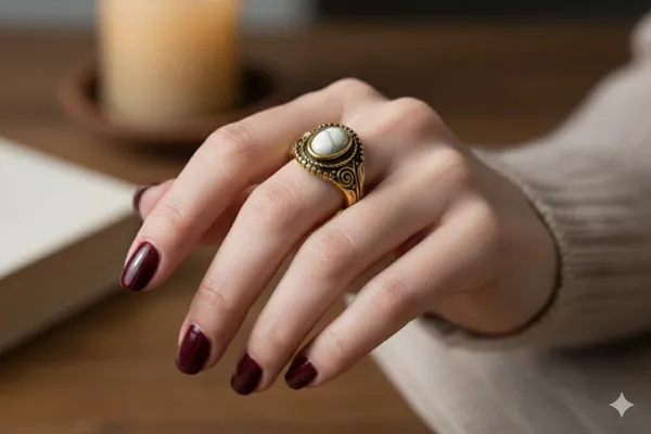 Antique_Gold_Lunar_Marble_Ring_For_Women